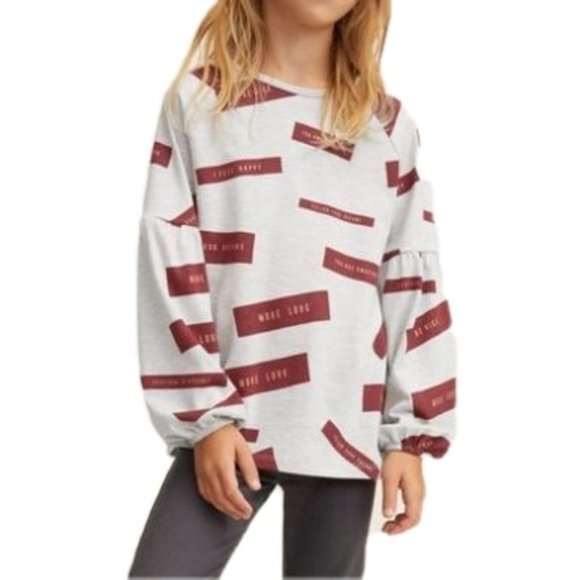 Mango Kids 11 12 Years Print Messages Cotton T-Shi - Picture 2 of 6